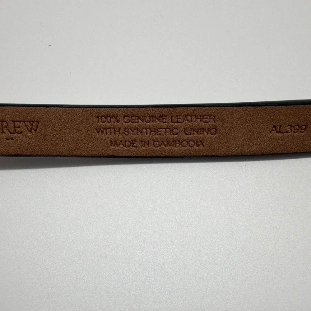 J.CREW Women's Leather Skinny Leopard Animal Print Belt  Calf Hair S